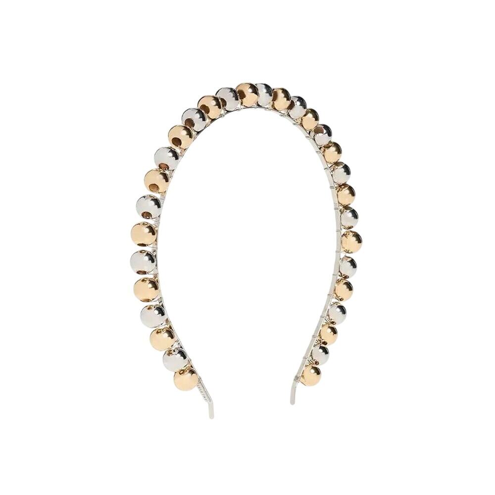 Lelet NY NWT Jasmine Beads Strand Headband in Gold/Silver